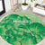 Aloha Hawaii Molokai Island Round Carpet Hibiscus Tribal Honu Hawaiian Tattoo Green