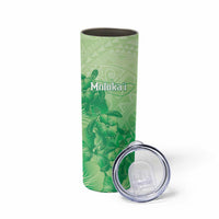 Aloha Hawaii Molokai Island Skinny Tumbler Hibiscus Tribal Honu Hawaiian Tattoo Green