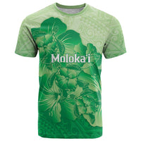 Aloha Hawaii Molokai Island T Shirt Hibiscus Tribal Honu Hawaiian Tattoo Green