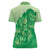 Aloha Hawaii Molokai Island Women Polo Shirt Hibiscus Tribal Honu Hawaiian Tattoo Green