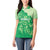 Aloha Hawaii Molokai Island Women Polo Shirt Hibiscus Tribal Honu Hawaiian Tattoo Green