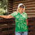 Aloha Hawaii Molokai Island Women Polo Shirt Hibiscus Tribal Honu Hawaiian Tattoo Green