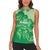 Aloha Hawaii Molokai Island Women Sleeveless Polo Shirt Hibiscus Tribal Honu Hawaiian Tattoo Green