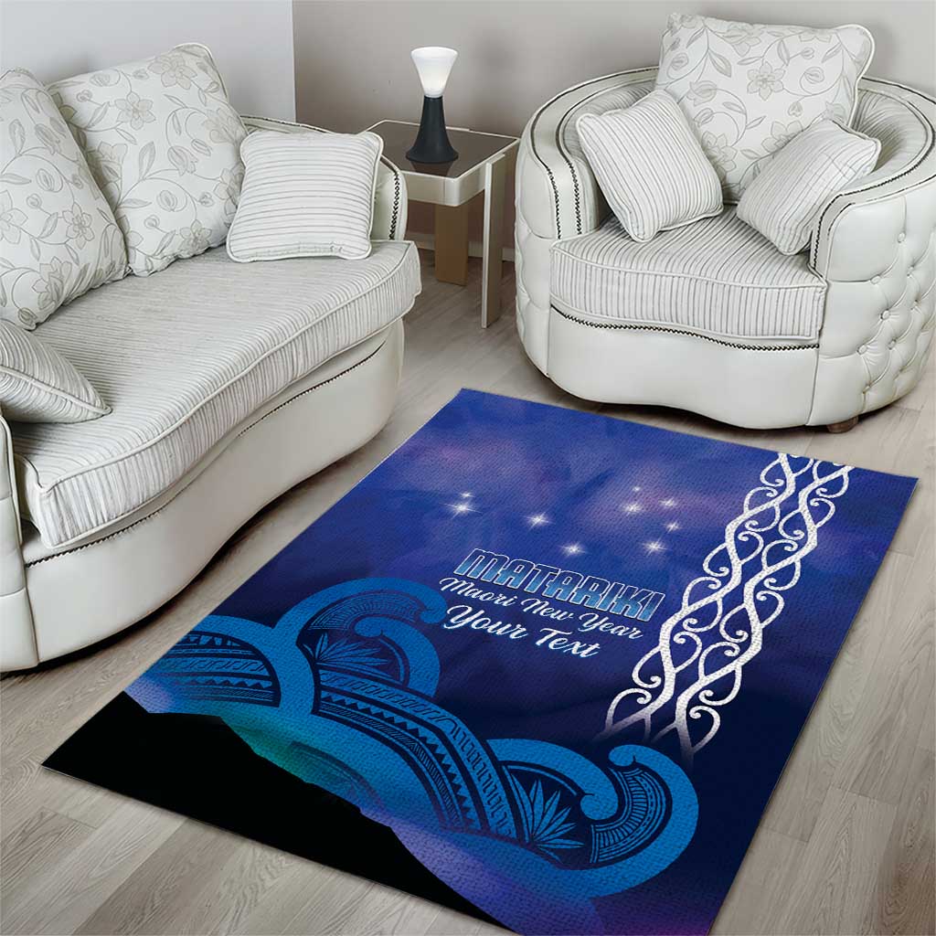 Personalised Matariki New Zealand Area Rug Maori New Year Galaxy Koru Pattern