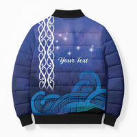 Personalised Matariki New Zealand Bomber Puffer Jacket Maori New Year Galaxy Koru Pattern - Polynesian Pride