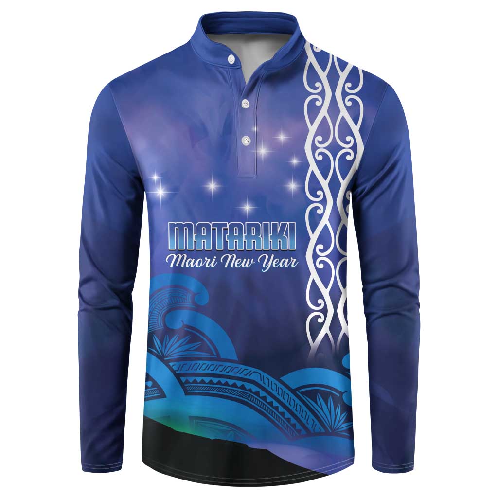 Personalised Matariki New Zealand Button Sweatshirt Maori New Year Galaxy Koru Pattern