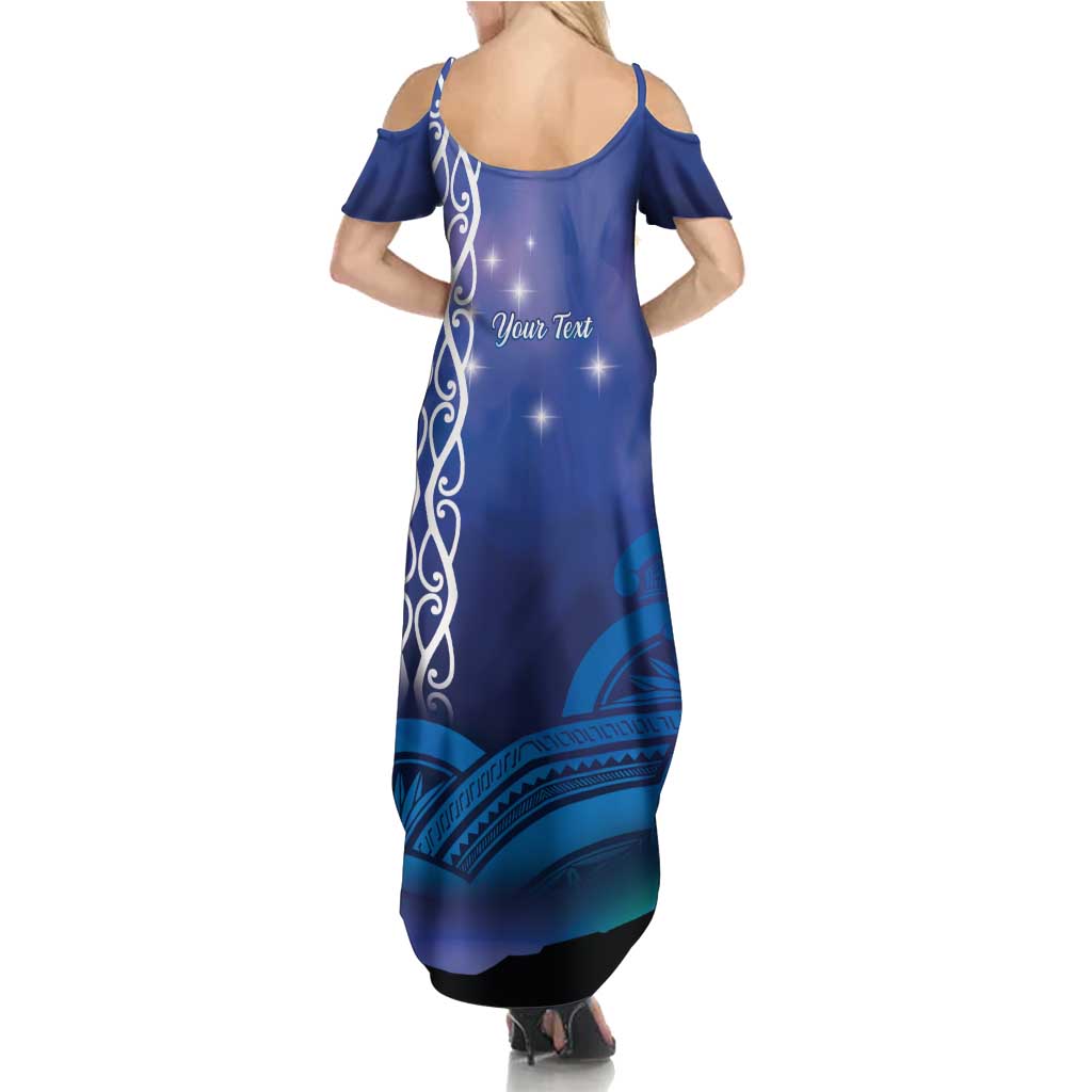 Personalised Matariki New Zealand Family Matching Summer Maxi Dress and Hawaiian Shirt Maori New Year Galaxy Koru Pattern