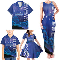 Personalised Matariki New Zealand Family Matching Tank Maxi Dress and Hawaiian Shirt Maori New Year Galaxy Koru Pattern