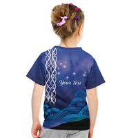 Personalised Matariki New Zealand Kid T Shirt Maori New Year Galaxy Koru Pattern