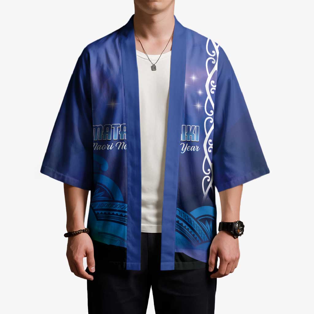 Personalised Matariki New Zealand Kimono Maori New Year Galaxy Koru Pattern - Polynesian Pride