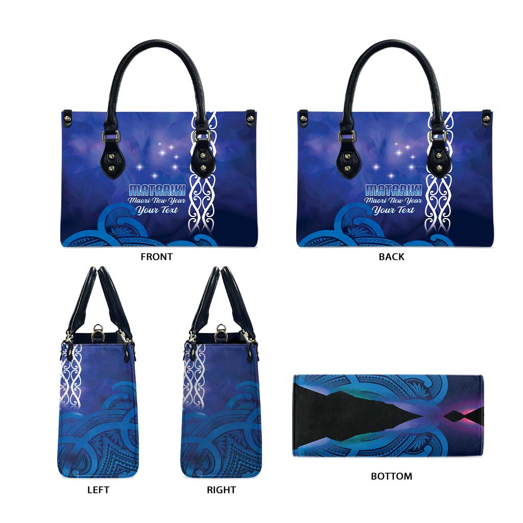 Personalised Matariki New Zealand Leather Bag Maori New Year Galaxy Koru Pattern - Polynesian Pride