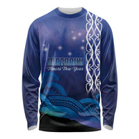 Personalised Matariki New Zealand Long Sleeve Shirt Maori New Year Galaxy Koru Pattern