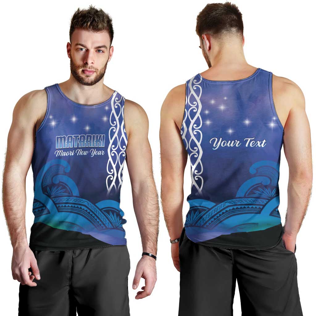 Personalised Matariki New Zealand Men Tank Top Maori New Year Galaxy Koru Pattern