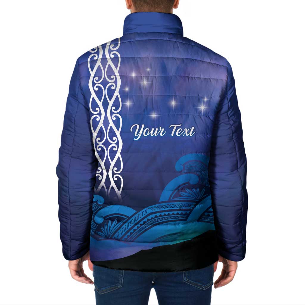 Personalised Matariki New Zealand Padded Jacket Maori New Year Galaxy Koru Pattern - Polynesian Pride