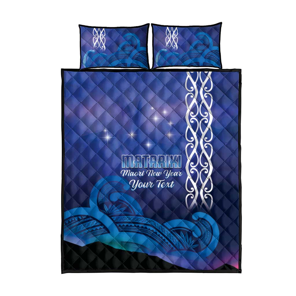 Personalised Matariki New Zealand Quilt Bed Set Maori New Year Galaxy Koru Pattern