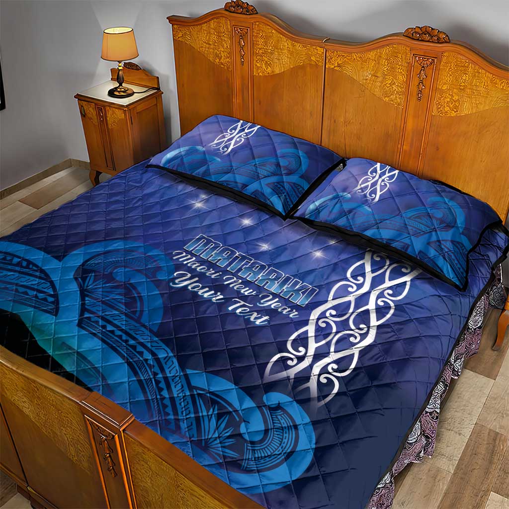 Personalised Matariki New Zealand Quilt Bed Set Maori New Year Galaxy Koru Pattern