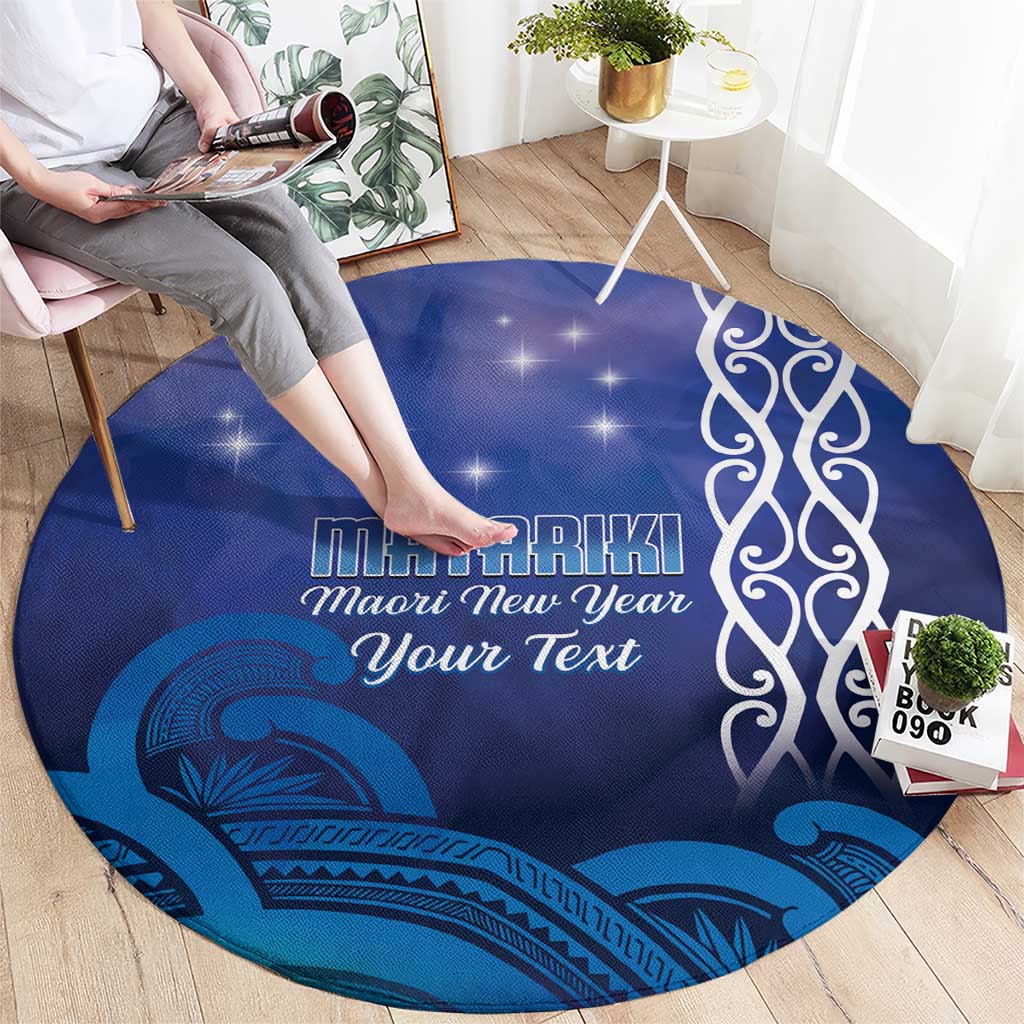 Personalised Matariki New Zealand Round Carpet Maori New Year Galaxy Koru Pattern