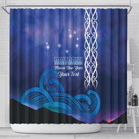 Personalised Matariki New Zealand Shower Curtain Maori New Year Galaxy Koru Pattern