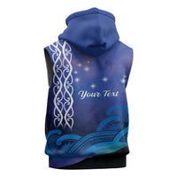 Personalised Matariki New Zealand Sleeveless Hoodie Maori New Year Galaxy Koru Pattern - Polynesian Pride
