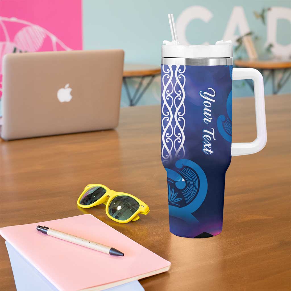 Personalised Matariki New Zealand Tumbler With Handle Maori New Year Galaxy Koru Pattern