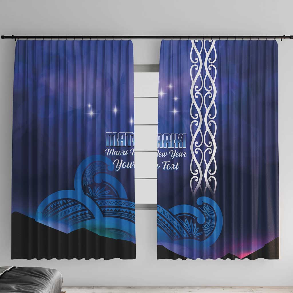 Personalised Matariki New Zealand Window Curtain Maori New Year Galaxy Koru Pattern