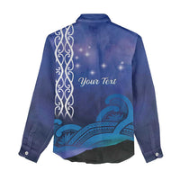 Personalised Matariki New Zealand Women Casual Shirt Maori New Year Galaxy Koru Pattern