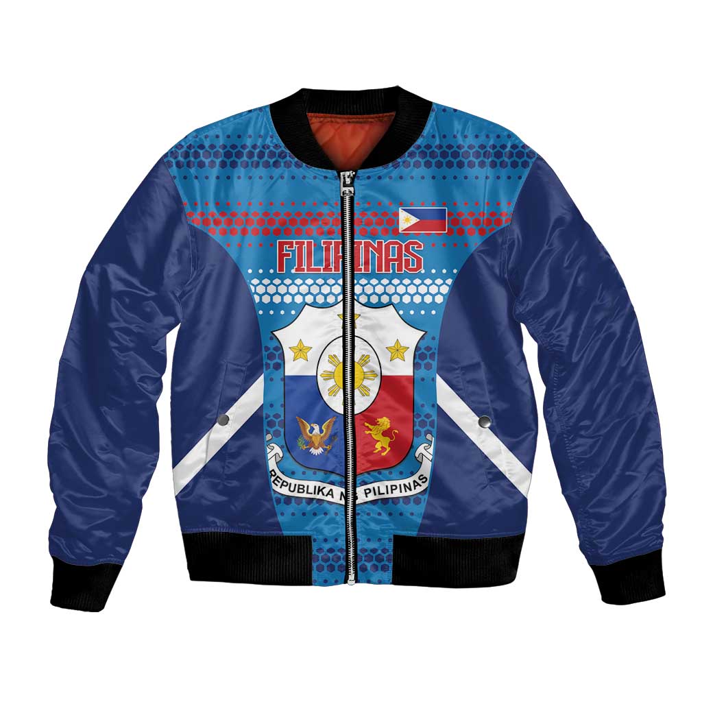 Philippines Football 2026 Bomber Jacket Come On Filipinas LT14 Unisex Blue - Polynesian Pride
