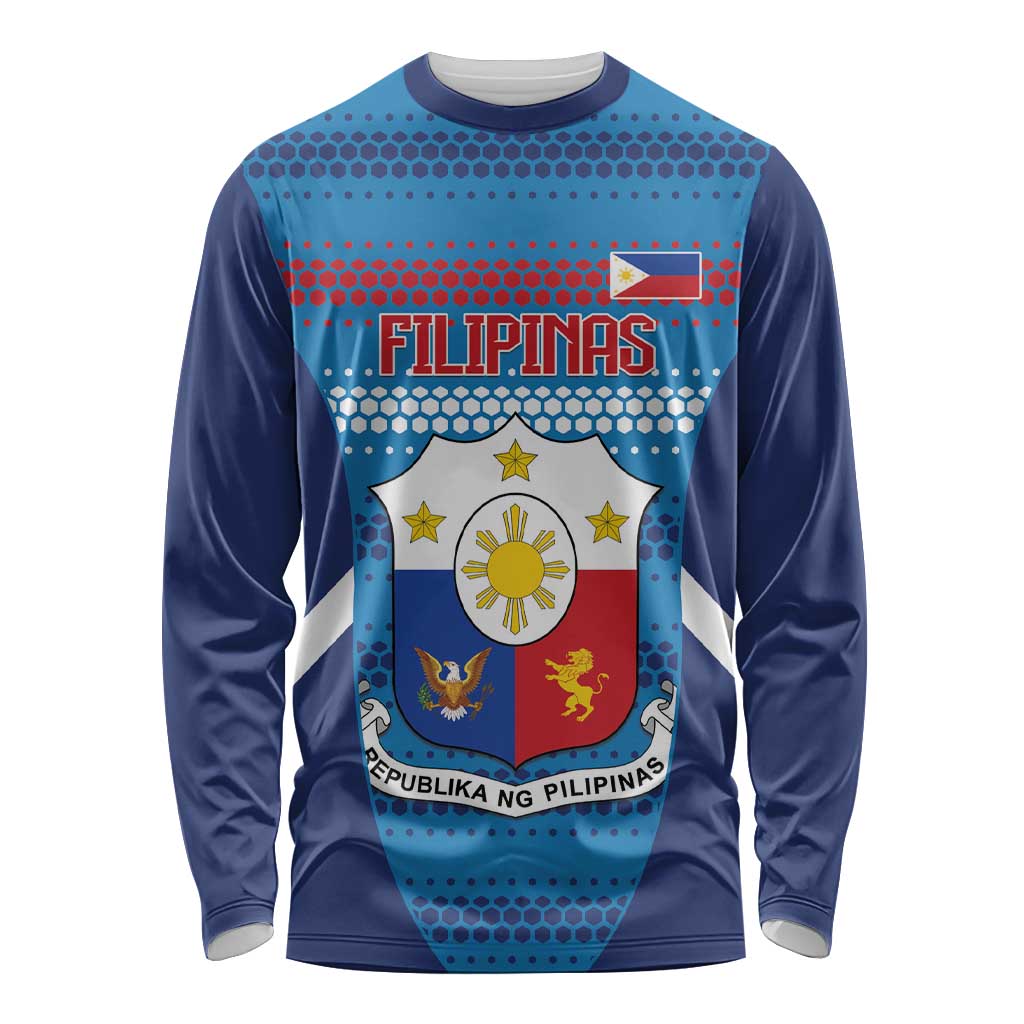 Philippines Football 2026 Long Sleeve Shirt Come On Filipinas LT14 Unisex Blue - Polynesian Pride
