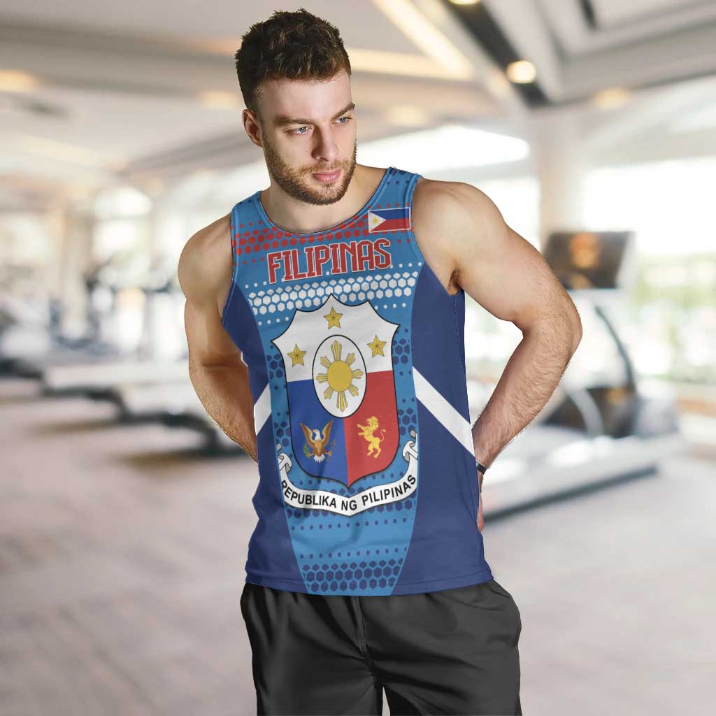 Philippines Football 2026 Men Tank Top Come On Filipinas LT14 Blue - Polynesian Pride