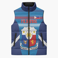 Philippines Football 2026 Sleeveless Puffer Jacket Come On Filipinas LT14 Unisex Blue - Polynesian Pride