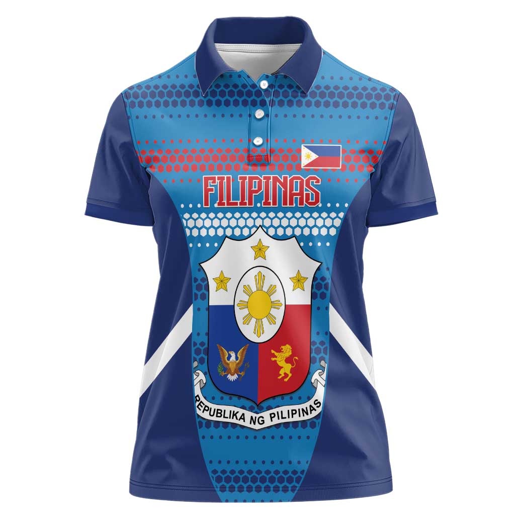 Philippines Football 2026 Women Polo Shirt Come On Filipinas LT14 Female Blue - Polynesian Pride
