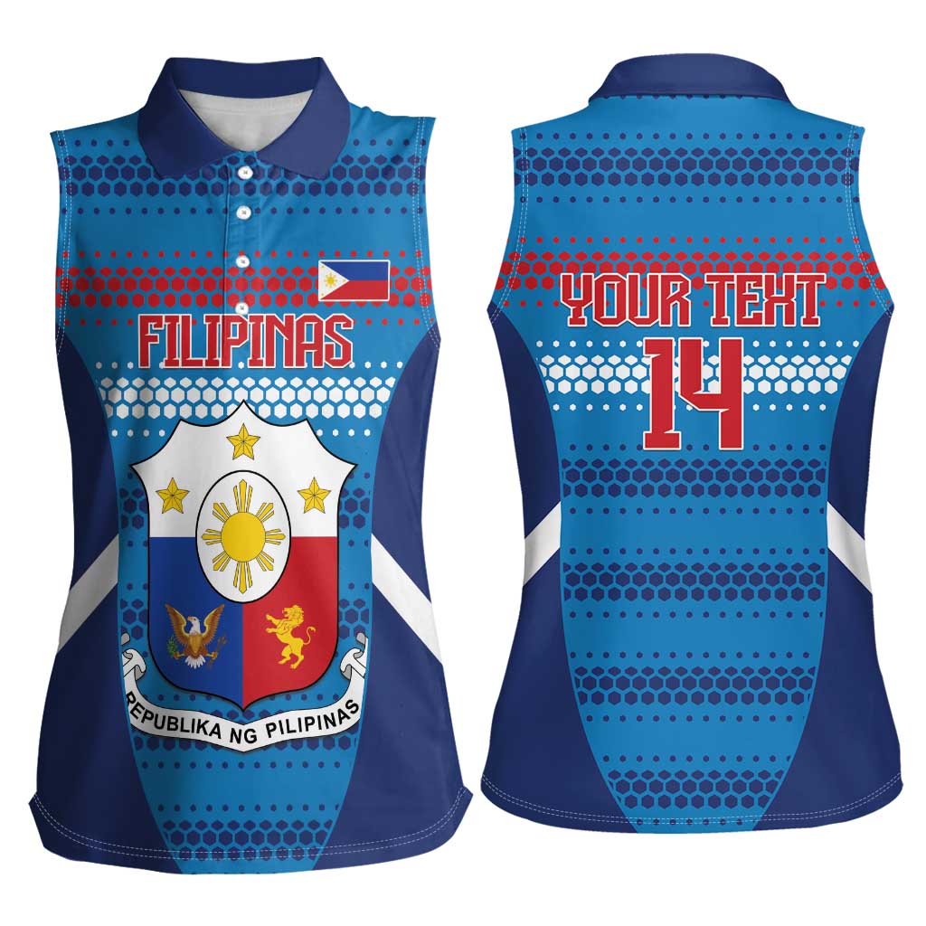 Philippines Football 2026 Women Sleeveless Polo Shirt Come On Filipinas LT14 - Polynesian Pride
