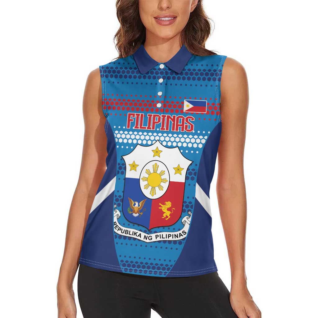 Philippines Football 2026 Women Sleeveless Polo Shirt Come On Filipinas LT14 - Polynesian Pride