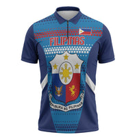 Philippines Football 2026 Zipper Polo Shirt Come On Filipinas LT14 Blue - Polynesian Pride