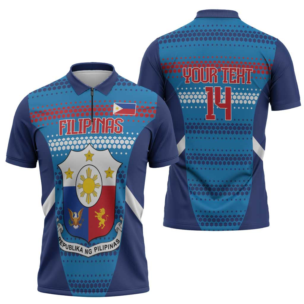 Philippines Football 2026 Zipper Polo Shirt Come On Filipinas LT14 - Polynesian Pride