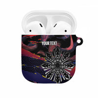 Philippines Sun Tattoo AirPods Case Feathers Filipinas Grunge Style Black LT14 Black - Polynesian Pride