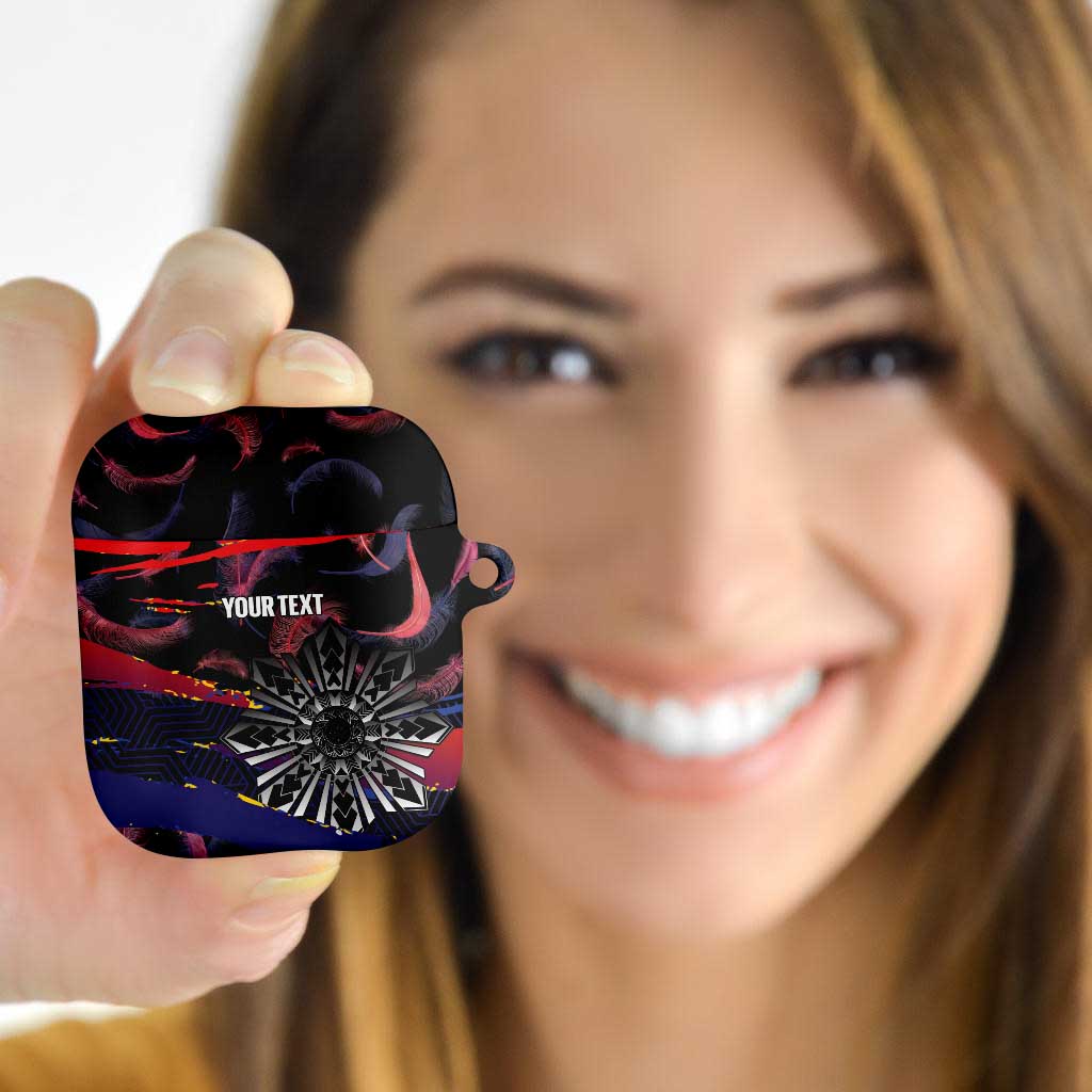 Philippines Sun Tattoo AirPods Case Feathers Filipinas Grunge Style Black LT14 - Polynesian Pride