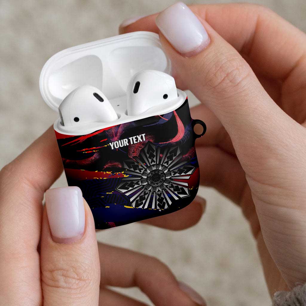Philippines Sun Tattoo AirPods Case Feathers Filipinas Grunge Style Black LT14 - Polynesian Pride