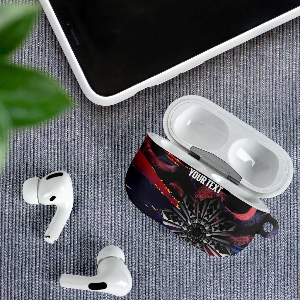Philippines Sun Tattoo AirPods Case Feathers Filipinas Grunge Style Black LT14 - Polynesian Pride