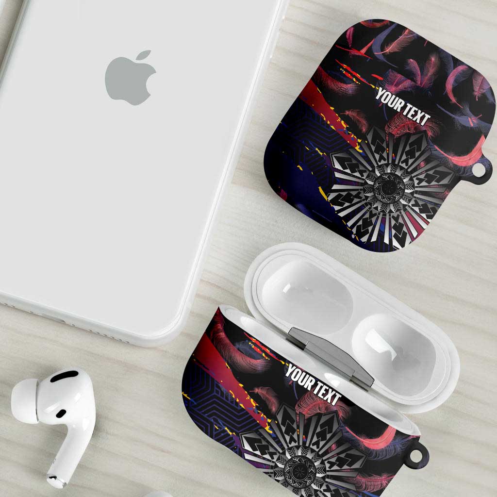 Philippines Sun Tattoo AirPods Case Feathers Filipinas Grunge Style Black LT14 - Polynesian Pride