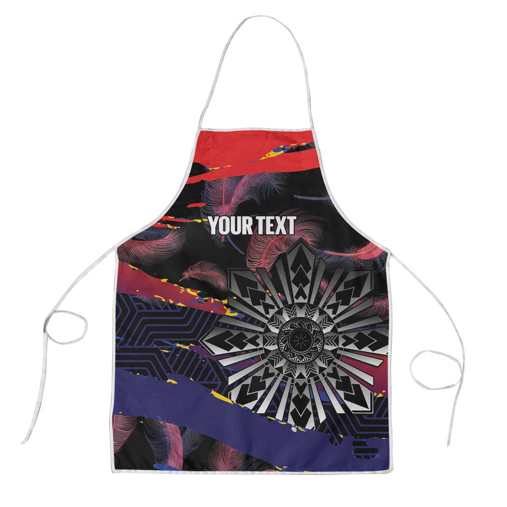 Philippines Sun Tattoo Apron Feathers Filipinas Grunge Style Black LT14 Black - Polynesian Pride