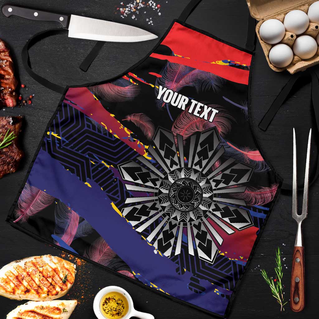 Philippines Sun Tattoo Apron Feathers Filipinas Grunge Style Black LT14 Black - Polynesian Pride