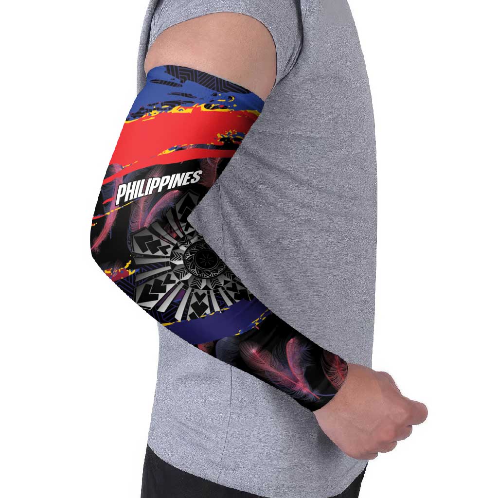 Philippines Sun Tattoo Arm Sleeves Feathers Filipinas Grunge Style Black LT14 - Polynesian Pride