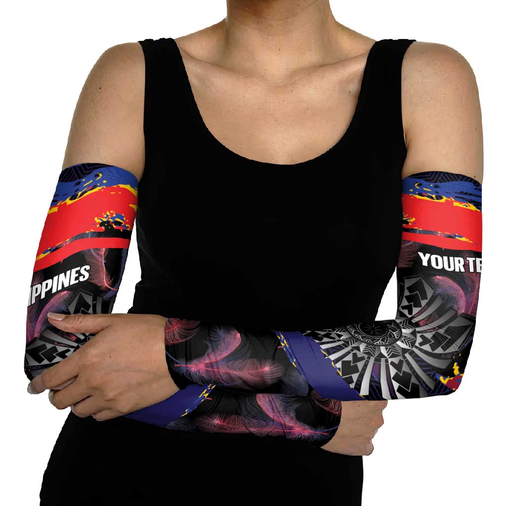 Philippines Sun Tattoo Arm Sleeves Feathers Filipinas Grunge Style Black LT14 - Polynesian Pride