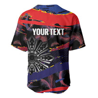 Philippines Sun Tattoo Baseball Jersey Feathers Filipinas Grunge Style Black LT14 - Polynesian Pride