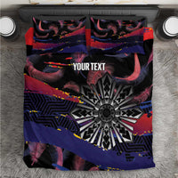 Philippines Sun Tattoo Bedding Set Feathers Filipinas Grunge Style Black LT14 Black - Polynesian Pride