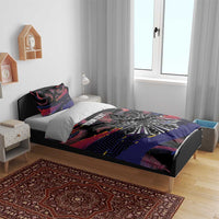 Philippines Sun Tattoo Bedding Set Feathers Filipinas Grunge Style Black LT14 - Polynesian Pride