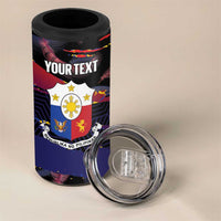Philippines Sun Tattoo 4 in 1 Can Cooler Tumbler Feathers Filipinas Grunge Style Black LT14 - Polynesian Pride