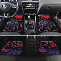 Philippines Sun Tattoo Car Mats Feathers Filipinas Grunge Style Black LT14 Set 4pcs Black - Polynesian Pride