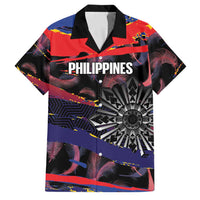 Philippines Sun Tattoo Family Matching Summer Maxi Dress and Hawaiian Shirt Feathers Filipinas Grunge Style Black